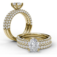 Diamond Wedding Band with Pavé and Milgrain Details by Fana - 0.93 Carat Total Diamond Weight