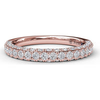 Diamond Wedding Band with Pavé and Milgrain Details by Fana - 0.93 Carat Total Diamond Weight