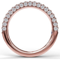 Diamond Wedding Band with Pavé and Milgrain Details by Fana - 0.93 Carat Total Diamond Weight