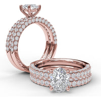 Diamond Wedding Band with Pavé and Milgrain Details by Fana - 0.93 Carat Total Diamond Weight