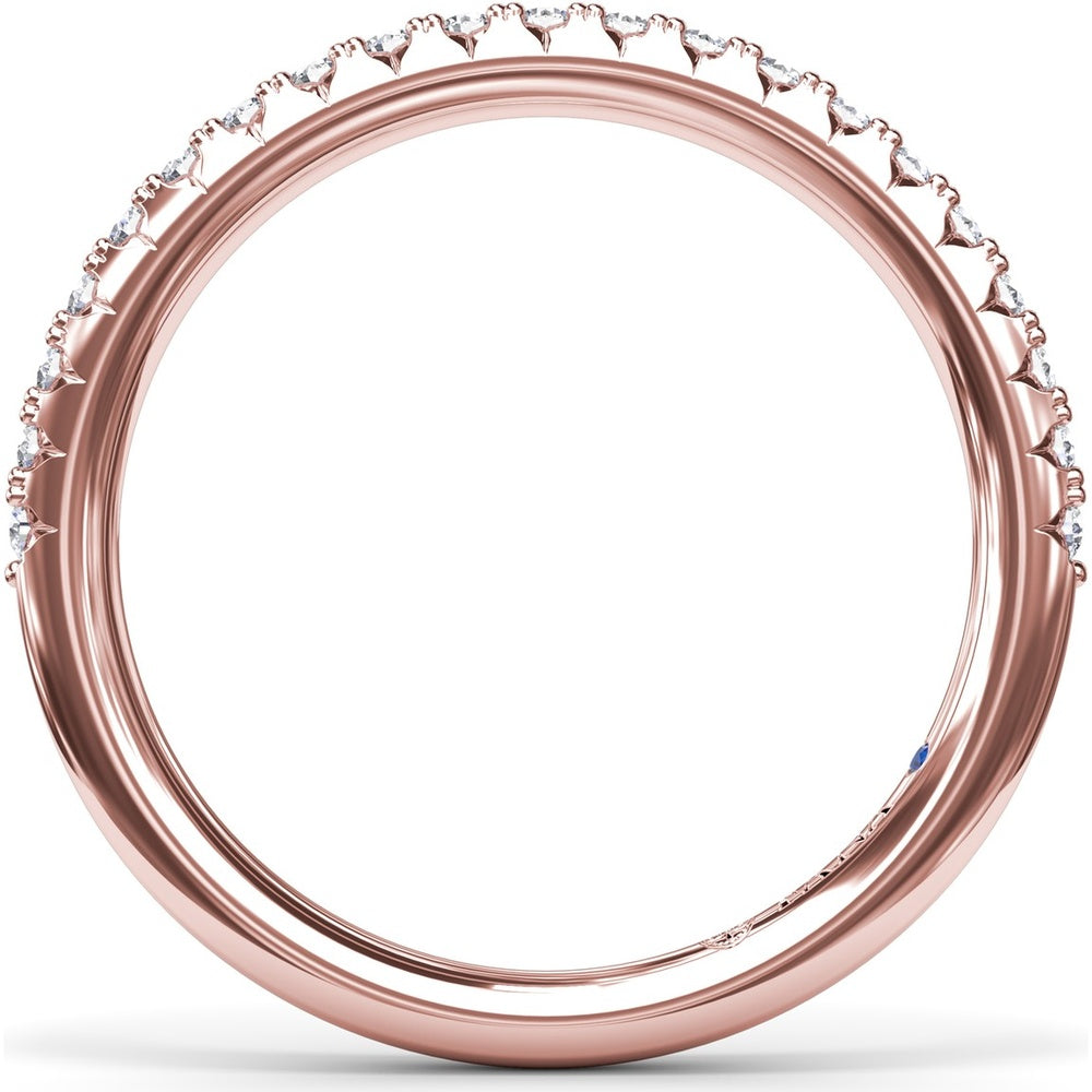 Diamond Wedding Band with Pavé-Set Round Brilliant Diamonds by Fana - 0.28 Carat Total Diamond Weight