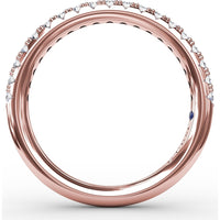 Diamond Wedding Band with Pavé Set Round Brilliant Diamonds by Fana - 0.34 Carat Total Diamond Weight