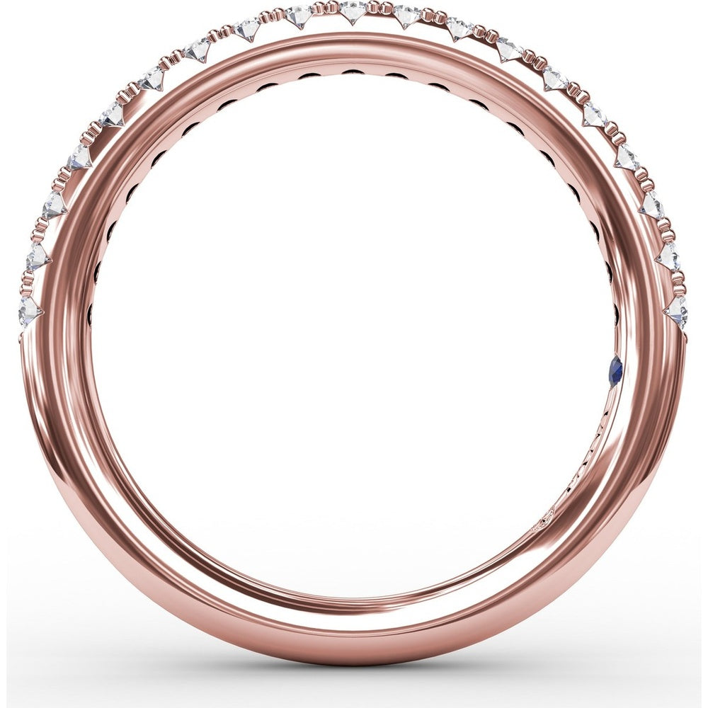 Diamond Wedding Band with Pavé Set Round Brilliant Diamonds by Fana - 0.34 Carat Total Diamond Weight
