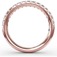 Diamond Wedding Band with Pavé Set Round Brilliant Diamonds by Fana - 0.48 Carat Total Diamond Weight
