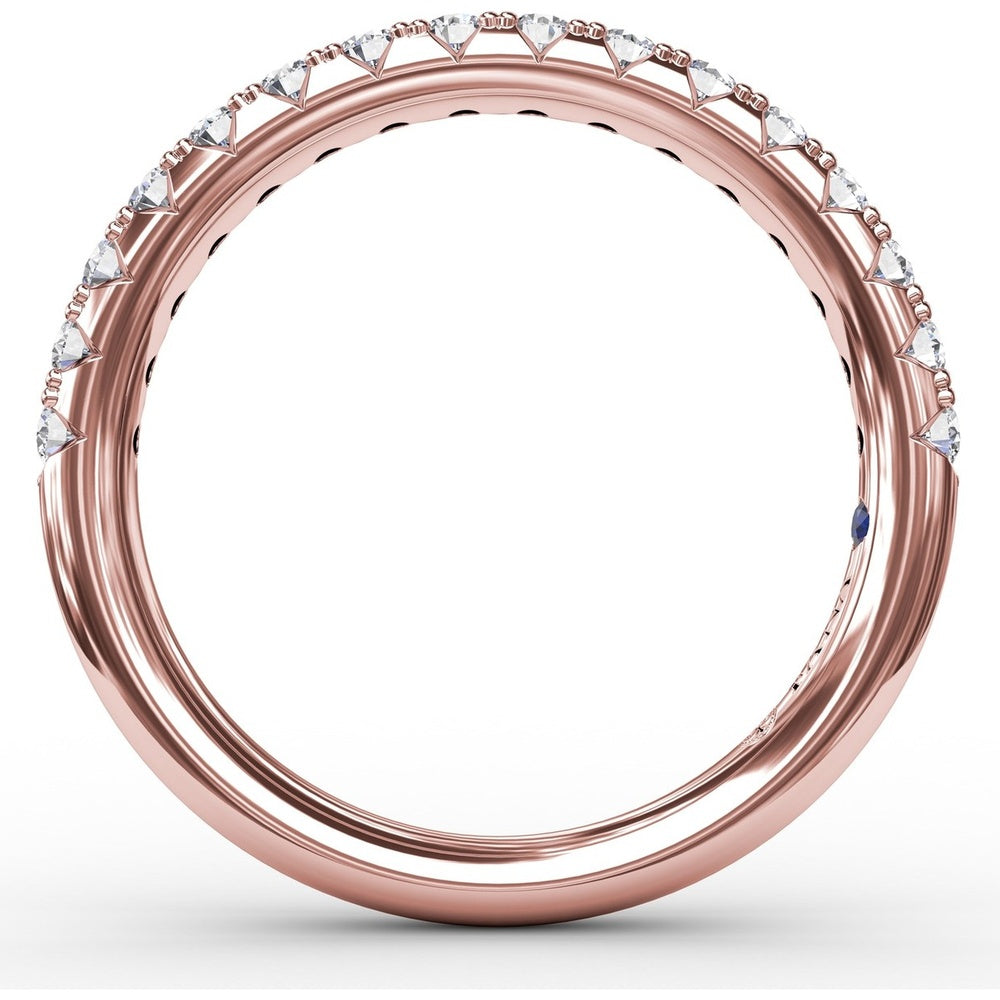 Diamond Wedding Band with Pavé Set Round Brilliant Diamonds by Fana - 0.48 Carat Total Diamond Weight