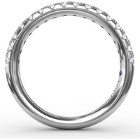 Diamond Wedding Band with Pavé Set Round Brilliant Diamonds by Fana - 0.48 Carat Total Diamond Weight