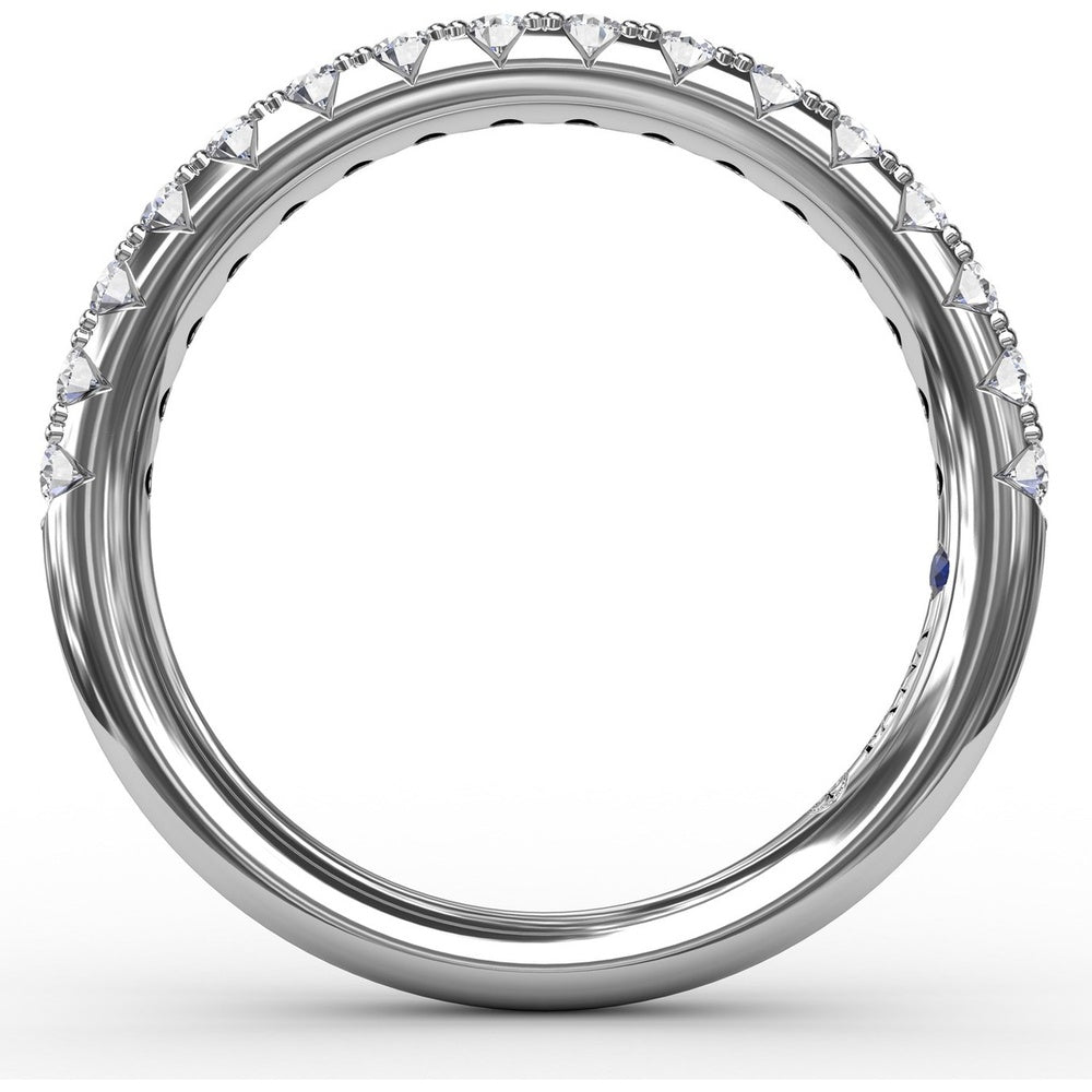 Diamond Wedding Band with Pavé Set Round Brilliant Diamonds by Fana - 0.48 Carat Total Diamond Weight