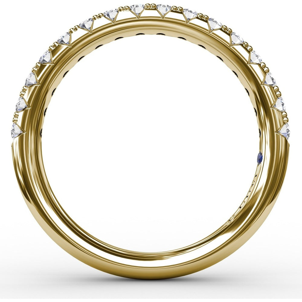 Diamond Wedding Band with Pavé Set Round Brilliant Diamonds by Fana - 0.48 Carat Total Diamond Weight