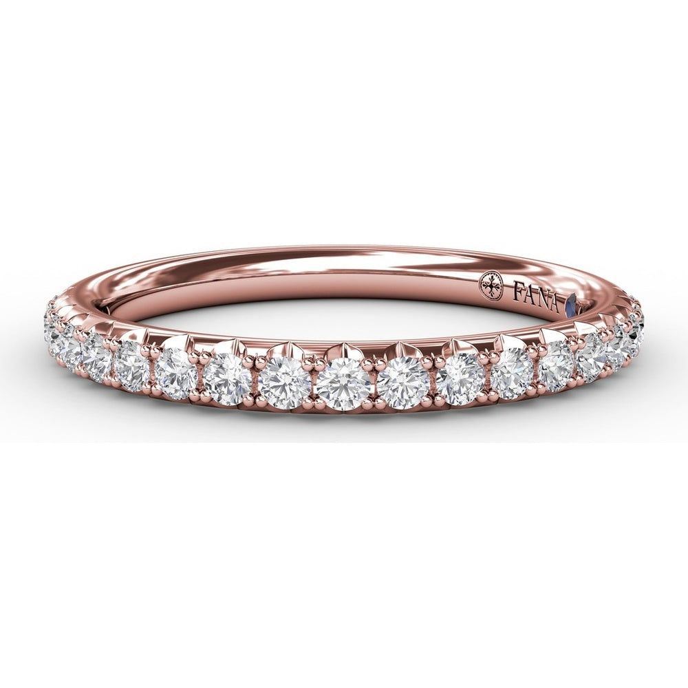 Diamond Wedding Band with Pavé Set Round Brilliant Diamonds by Fana - 0.52 Carat Total Diamond Weight