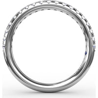 Diamond Wedding Band with Pavé Set Round Brilliant Diamonds by Fana - 0.52 Carat Total Diamond Weight