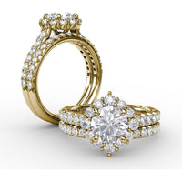 Diamond Wedding Band with Pavé Set Round Brilliant Diamonds by Fana - 0.52 Carat Total Diamond Weight