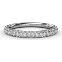Diamond Wedding Band with Pavé Set Round Brilliant Diamonds by Fana - 0.58 Carat Total Diamond Weight