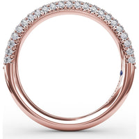 Diamond Wedding Band with Pavé Set Round Brilliant Diamonds by Fana - 0.58 Carat Total Diamond Weight