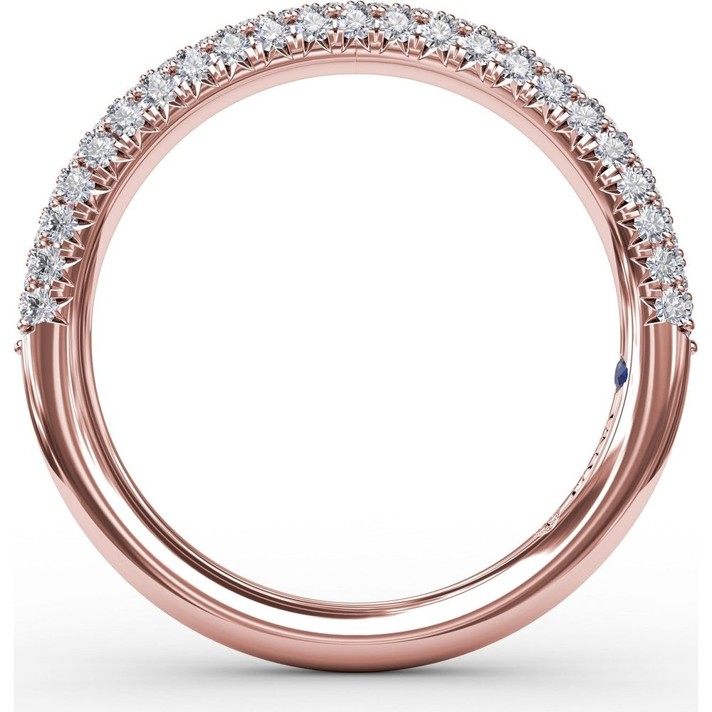 Diamond Wedding Band with Pavé Set Round Brilliant Diamonds by Fana - 0.58 Carat Total Diamond Weight