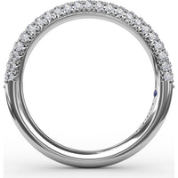 Diamond Wedding Band with Pavé Set Round Brilliant Diamonds by Fana - 0.58 Carat Total Diamond Weight