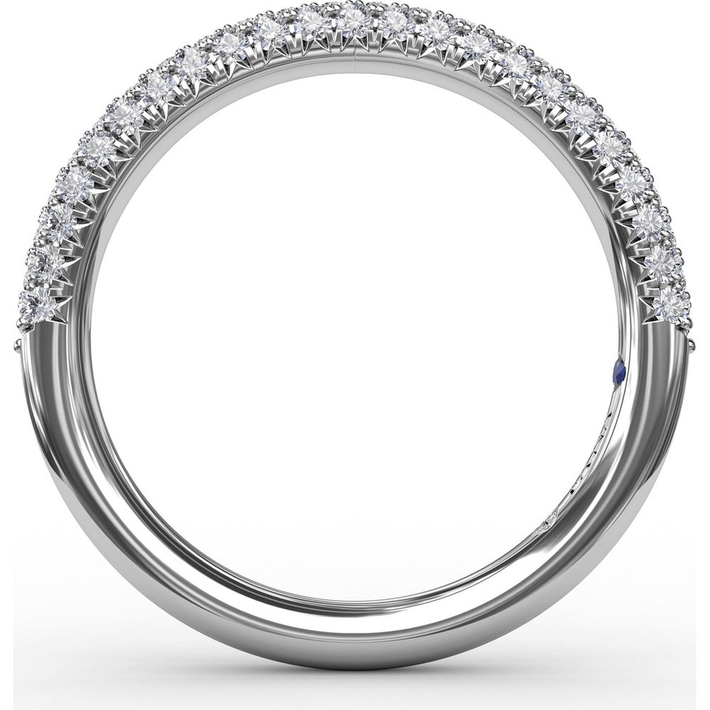 Diamond Wedding Band with Pavé Set Round Brilliant Diamonds by Fana - 0.58 Carat Total Diamond Weight