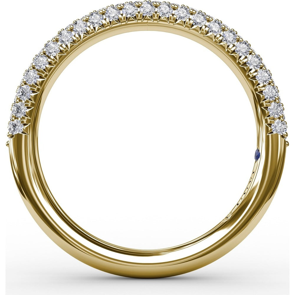 Diamond Wedding Band with Pavé Set Round Brilliant Diamonds by Fana - 0.58 Carat Total Diamond Weight