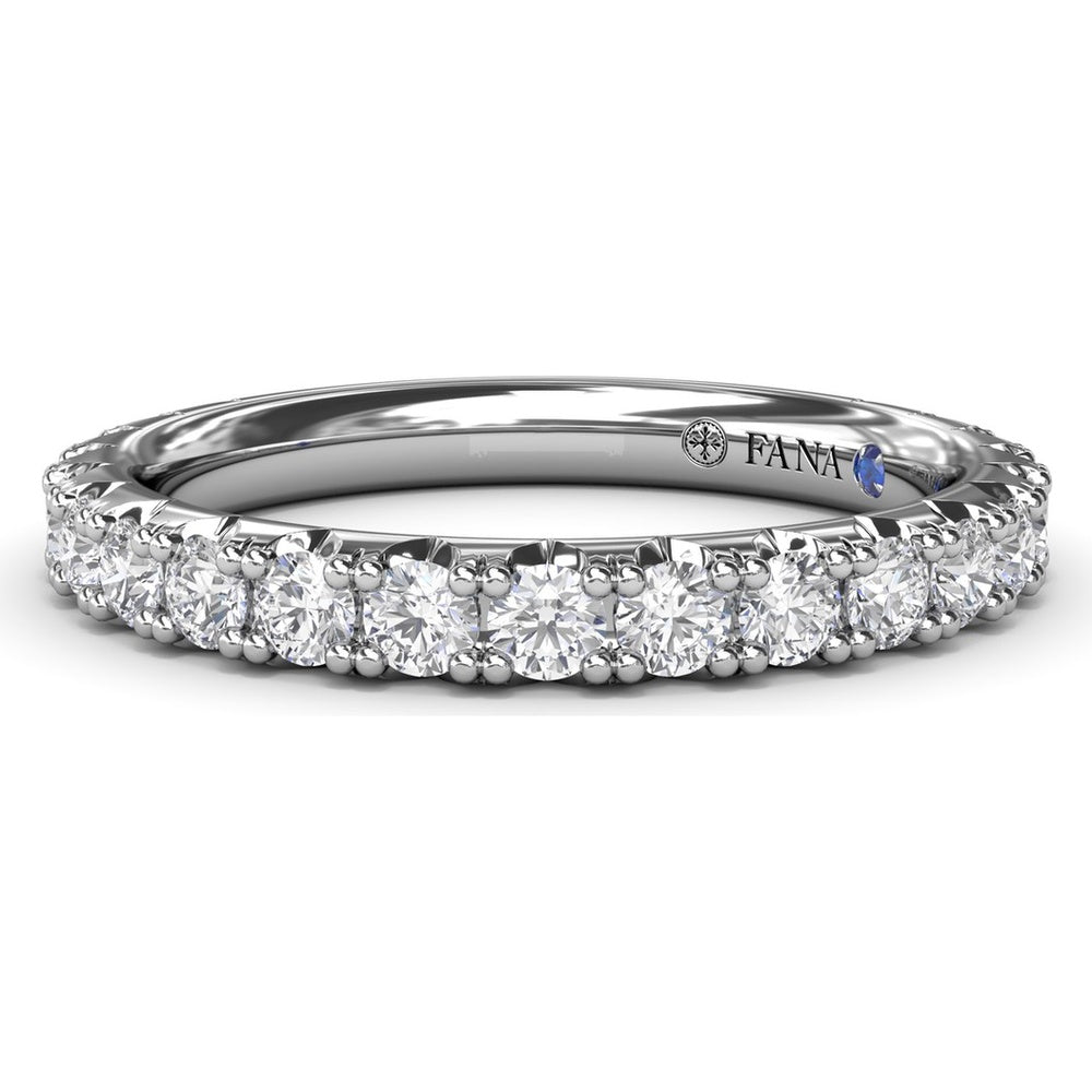Diamond Wedding Band with Pavé-Set Round Brilliant Diamonds by Fana - 0.89 Carat Total Diamond Weight