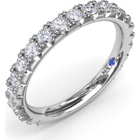 Diamond Wedding Band with Pavé-Set Round Brilliant Diamonds by Fana - 0.89 Carat Total Diamond Weight