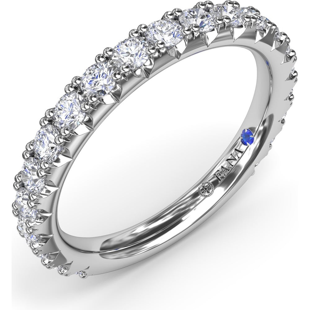 Diamond Wedding Band with Pavé-Set Round Brilliant Diamonds by Fana - 0.89 Carat Total Diamond Weight
