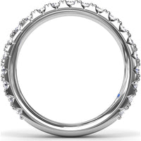 Diamond Wedding Band with Pavé-Set Round Brilliant Diamonds by Fana - 0.89 Carat Total Diamond Weight