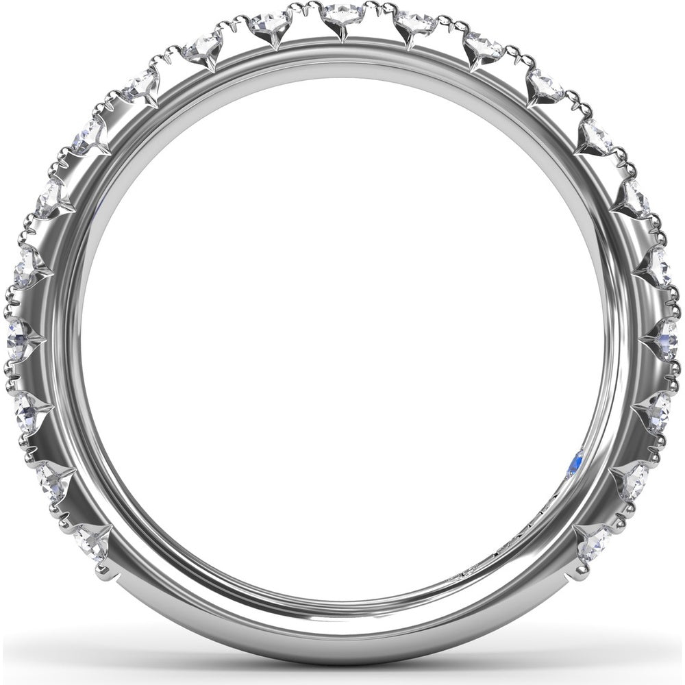 Diamond Wedding Band with Pavé-Set Round Brilliant Diamonds by Fana - 0.89 Carat Total Diamond Weight