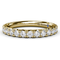 Diamond Wedding Band with Pavé-Set Round Brilliant Diamonds by Fana - 0.89 Carat Total Diamond Weight