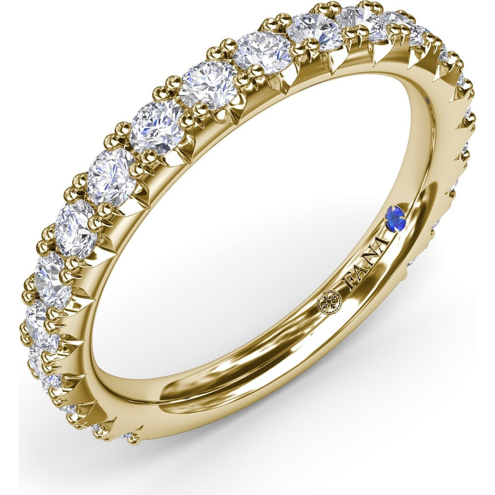 Diamond Wedding Band with Pavé-Set Round Brilliant Diamonds by Fana - 0.89 Carat Total Diamond Weight