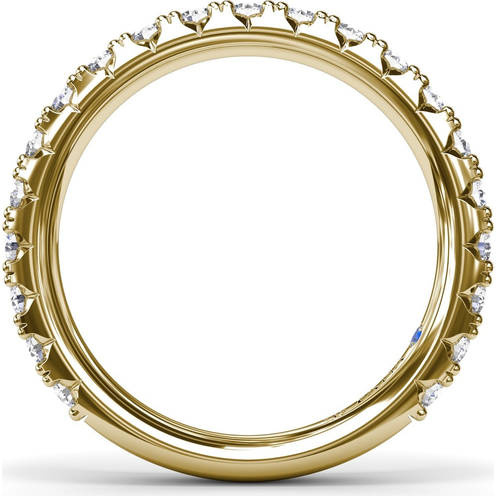 Diamond Wedding Band with Pavé-Set Round Brilliant Diamonds by Fana - 0.89 Carat Total Diamond Weight