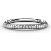 Diamond Wedding Band with Pavé Set Round Diamonds by Fana - 0.14 Carat Total Diamond Weight
