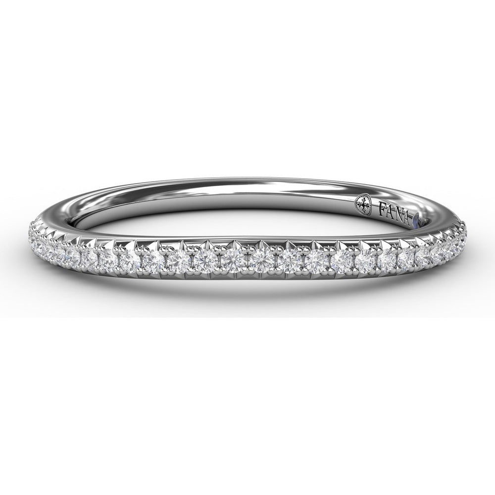 Diamond Wedding Band with Pavé Set Round Diamonds by Fana - 0.14 Carat Total Diamond Weight