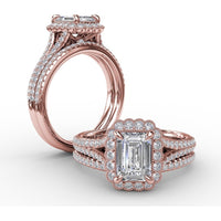 Diamond Wedding Band with Pavé Set Round Diamonds by Fana - 0.14 Carat Total Diamond Weight