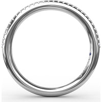 Diamond Wedding Band with Pavé Set Round Diamonds by Fana - 0.14 Carat Total Diamond Weight