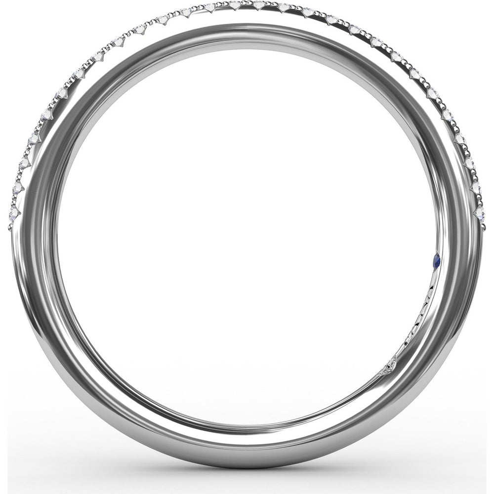 Diamond Wedding Band with Pavé Set Round Diamonds by Fana - 0.14 Carat Total Diamond Weight
