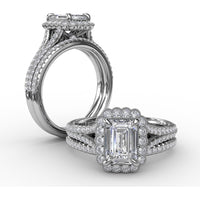 Diamond Wedding Band with Pavé Set Round Diamonds by Fana - 0.14 Carat Total Diamond Weight