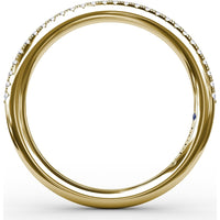 Diamond Wedding Band with Pavé Set Round Diamonds by Fana - 0.14 Carat Total Diamond Weight