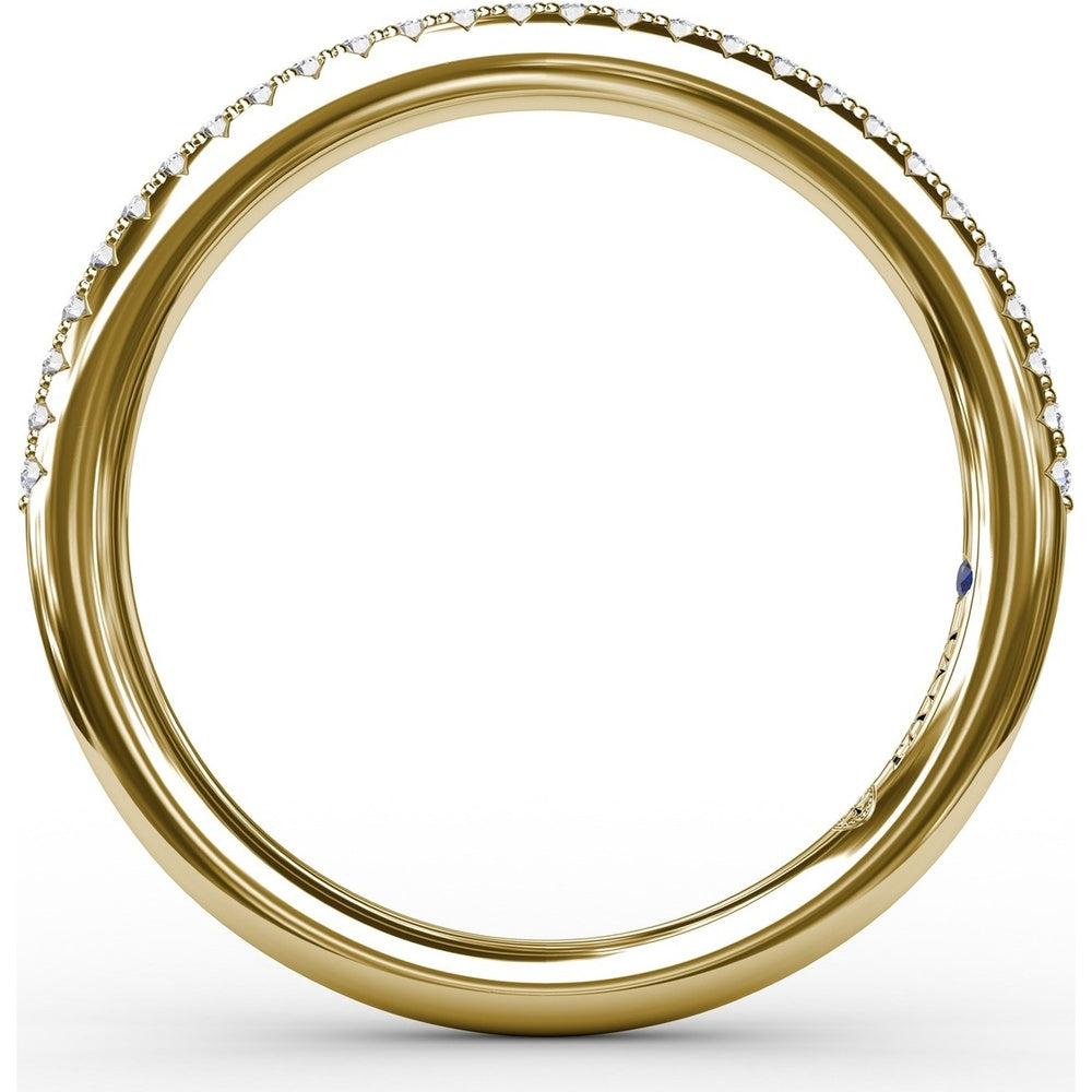 Diamond Wedding Band with Pavé Set Round Diamonds by Fana - 0.14 Carat Total Diamond Weight