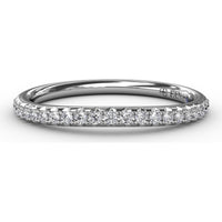 Diamond Wedding Band with Pavé Set Round Diamonds by Fana - 0.14 Carat Total Diamond Weight