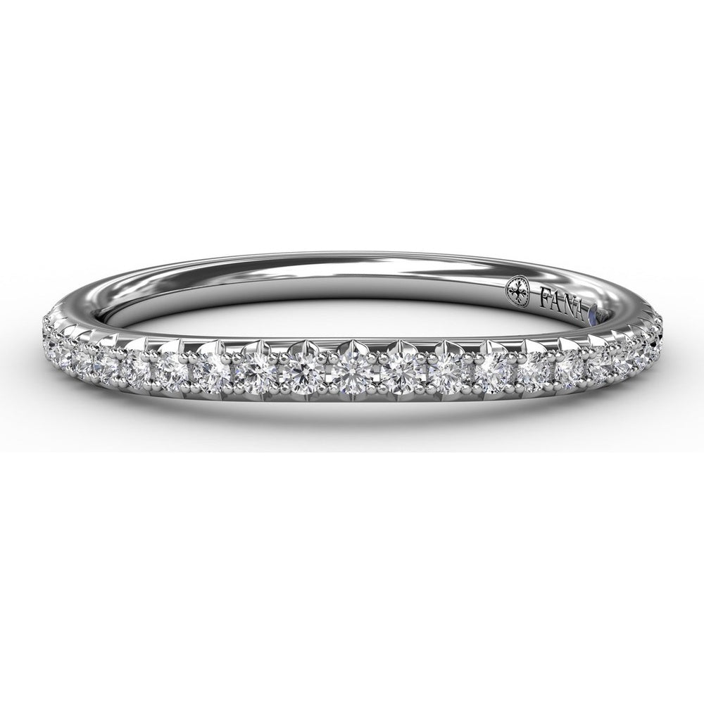 Diamond Wedding Band with Pavé Set Round Diamonds by Fana - 0.14 Carat Total Diamond Weight
