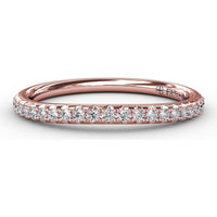 Diamond Wedding Band with Pavé Set Round Diamonds by Fana - 0.14 Carat Total Diamond Weight