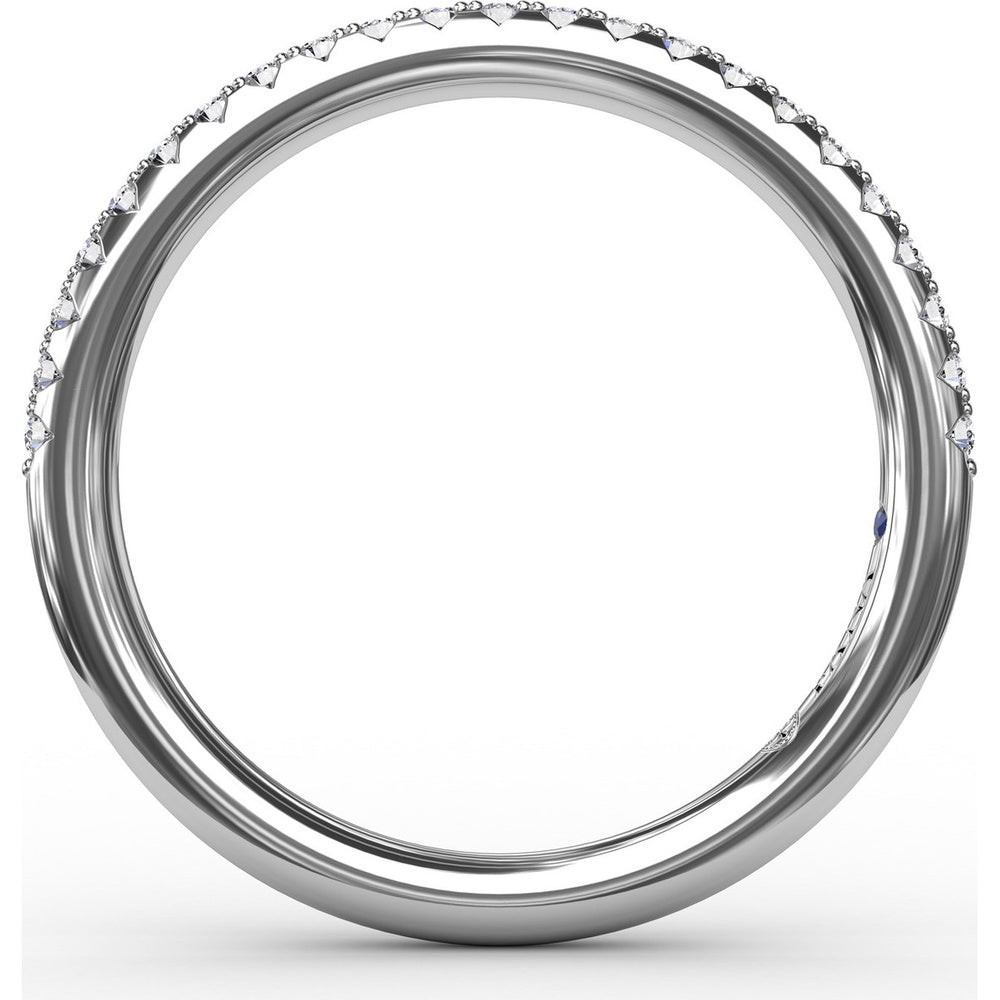 Diamond Wedding Band with Pavé Set Round Diamonds by Fana - 0.14 Carat Total Diamond Weight