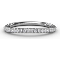 Diamond Wedding Band with Pavé Set Round Diamonds by Fana - 0.18 Carat Total Diamond Weight