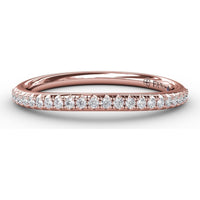 Diamond Wedding Band with Pavé Set Round Diamonds by Fana - 0.18 Carat Total Diamond Weight