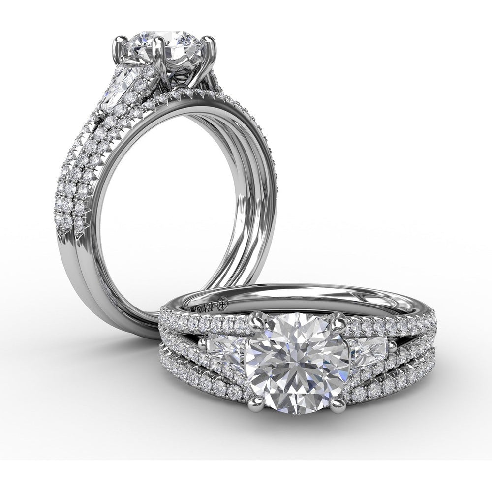 Diamond Wedding Band with Pavé Set Round Diamonds by Fana - 0.18 Carat Total Diamond Weight