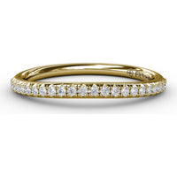 Diamond Wedding Band with Pavé Set Round Diamonds by Fana - 0.18 Carat Total Diamond Weight