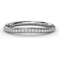 Diamond Wedding Band with Pavé Set Round Diamonds by Fana - 0.18 Carat Total Diamond Weight