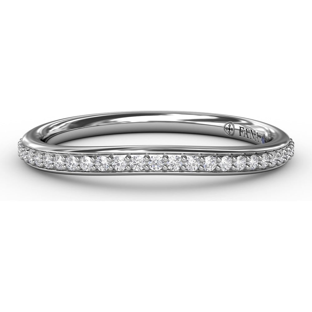 Diamond Wedding Band with Pavé Set Round Diamonds by Fana - 0.18 Carat Total Diamond Weight