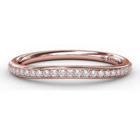 Diamond Wedding Band with Pavé Set Round Diamonds by Fana - 0.18 Carat Total Diamond Weight