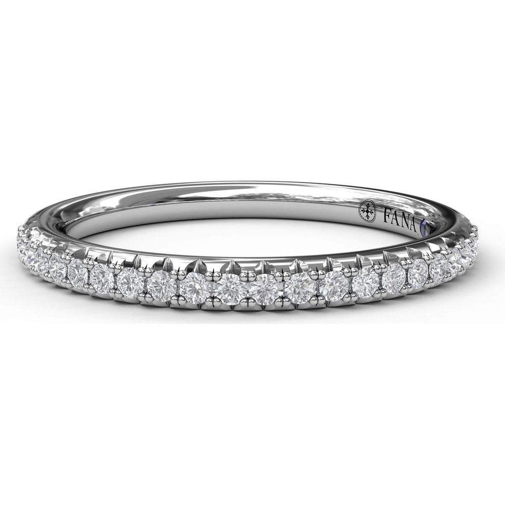 Diamond Wedding Band with Pavé Set Round Diamonds by Fana - 0.20 Carat Total Diamond Weight