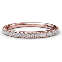 Diamond Wedding Band with Pavé Set Round Diamonds by Fana - 0.20 Carat Total Diamond Weight